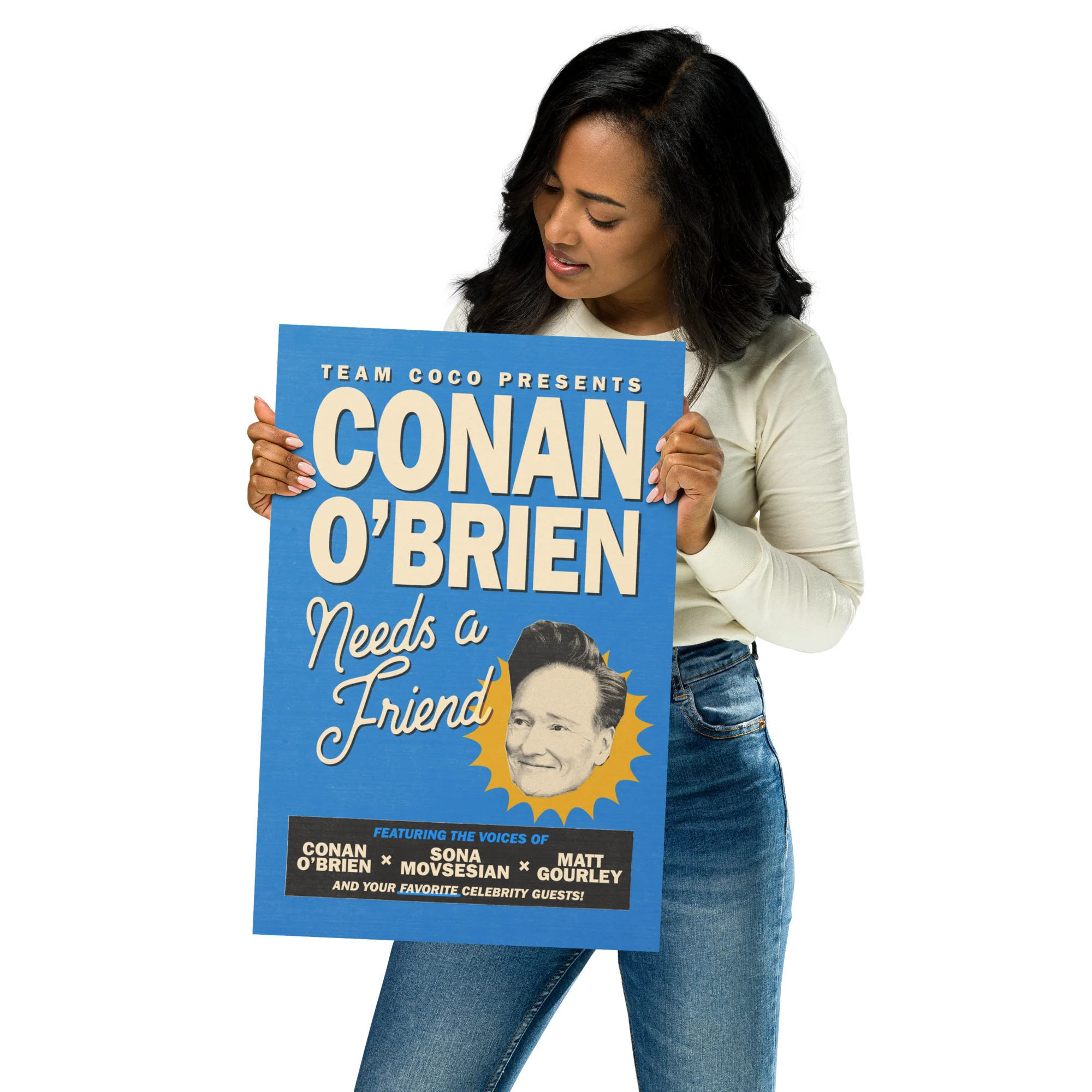 Conan O'Brien Need a Friend: Retro Blue Poster - Image 3