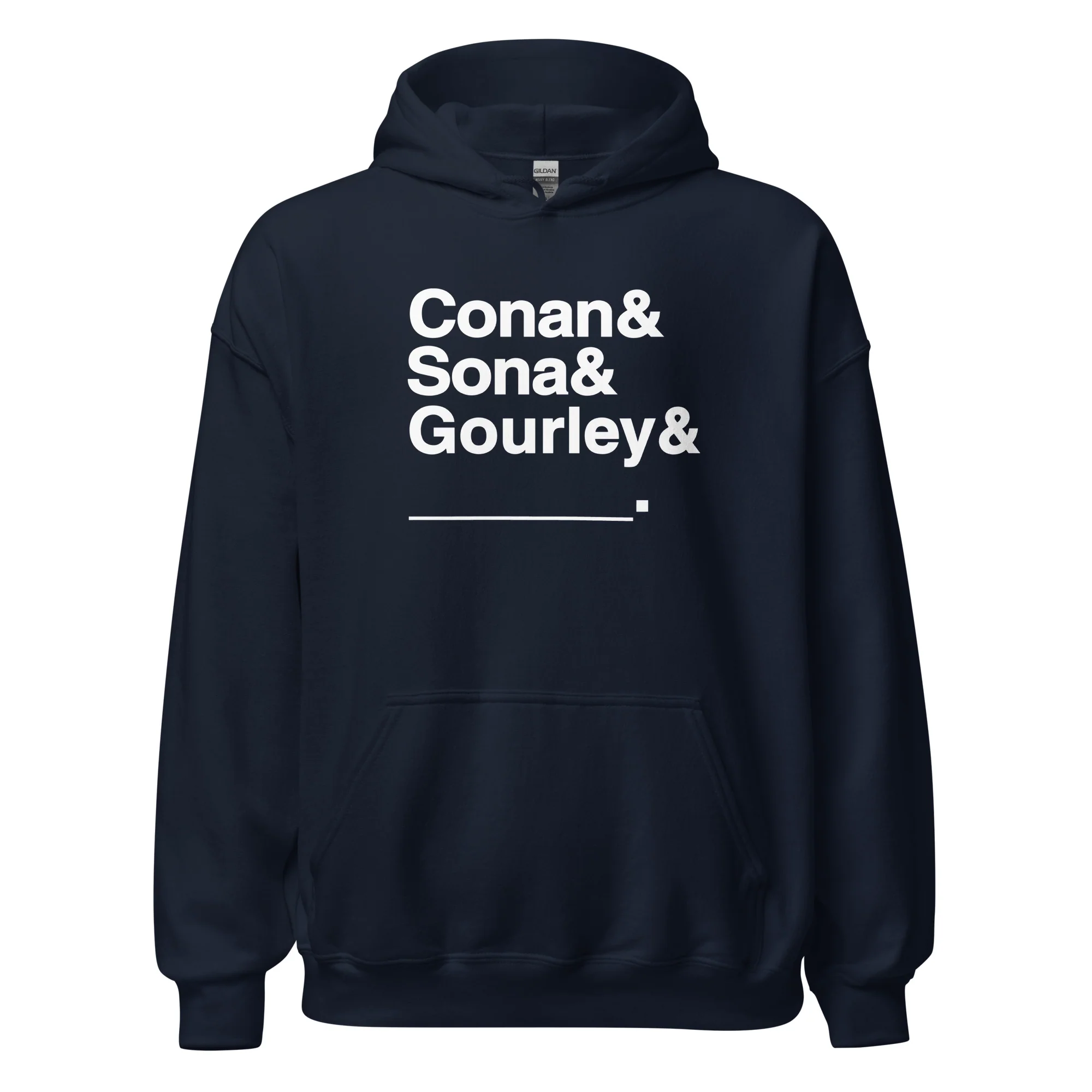 Conan O'Brien Needs A Friend: Conan & Sona & Gourley & You Hoodie (Black/Navy/Dark Grey) - Image 2