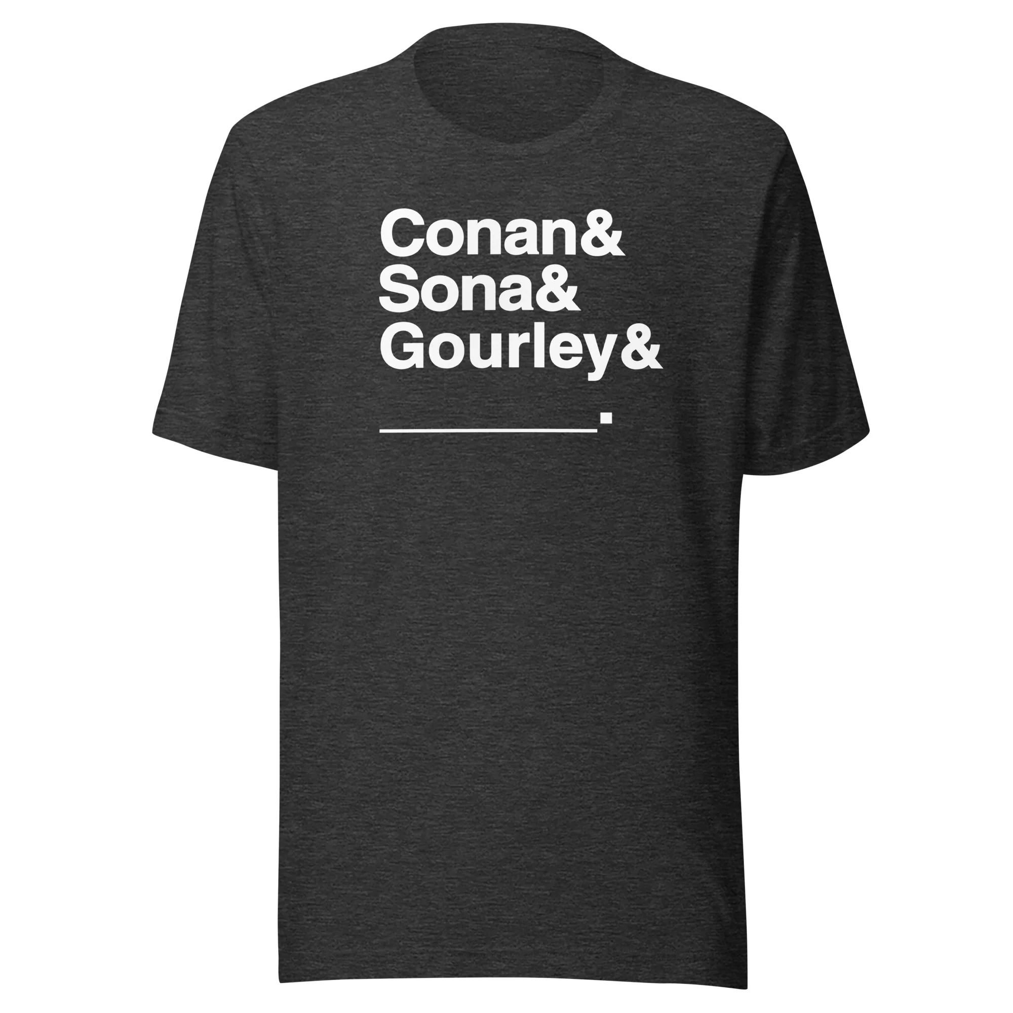 Conan O'Brien Needs A Friend: Conan & Sona & Gourley & You T-shirt (Black/Navy/Grey) - Image 3