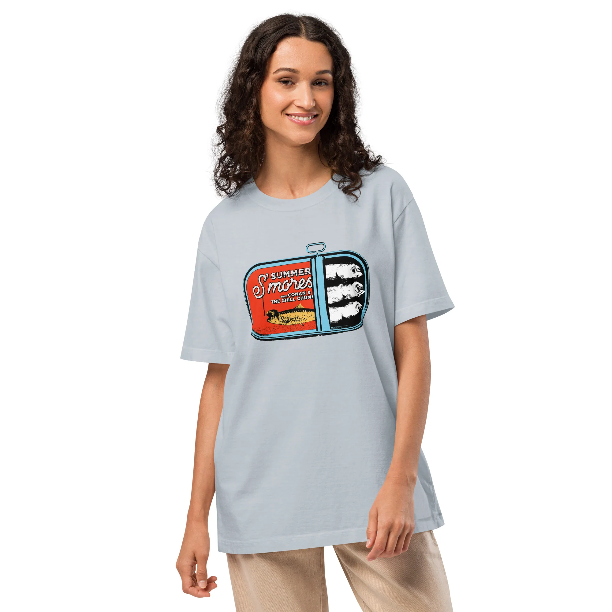 Conan O'Brien Needs A Friend: Summer S'mores 25 Oversized Sardines T-shirt - Image 2
