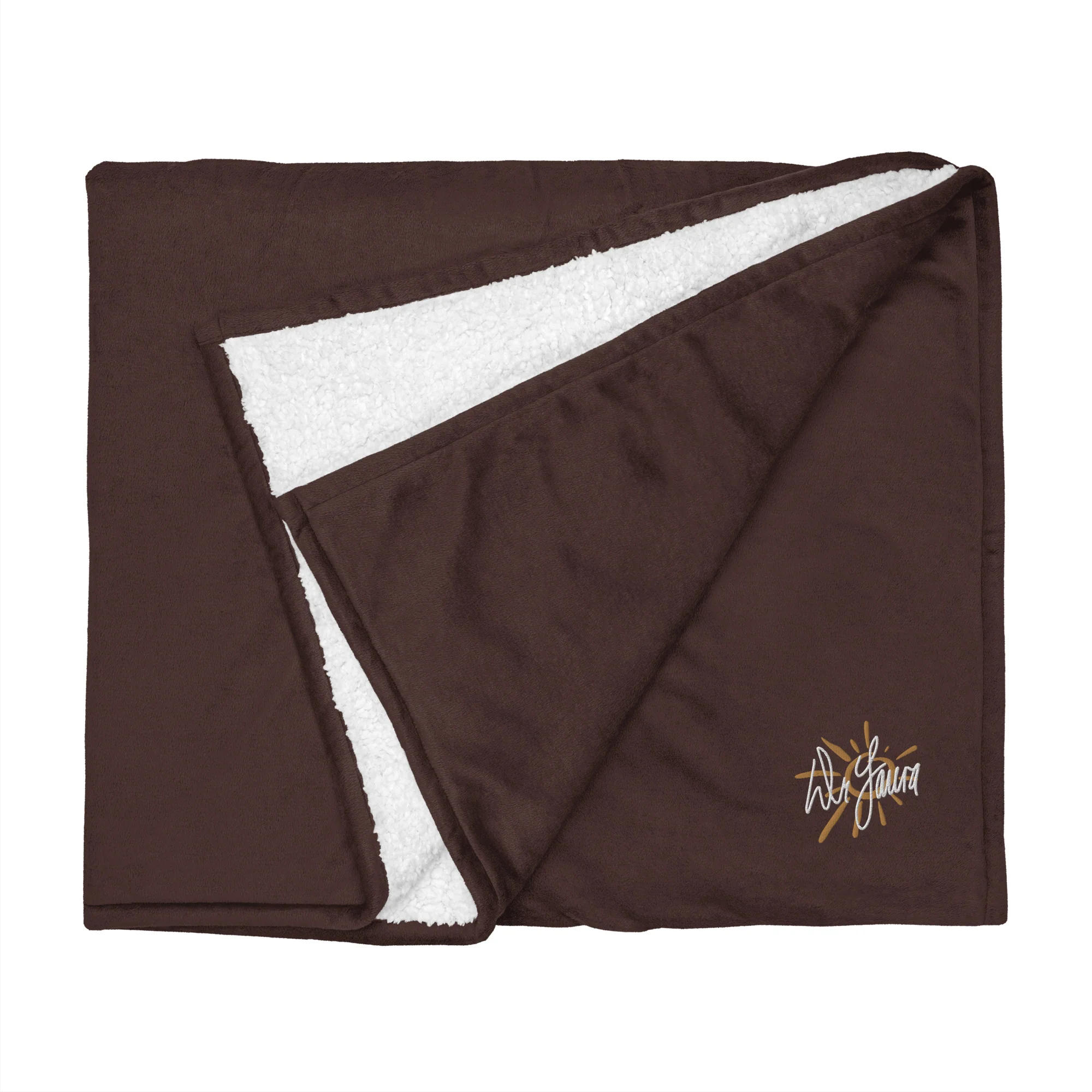 Dr. Laura: Embroidered Sherpa Blanket - Image 3