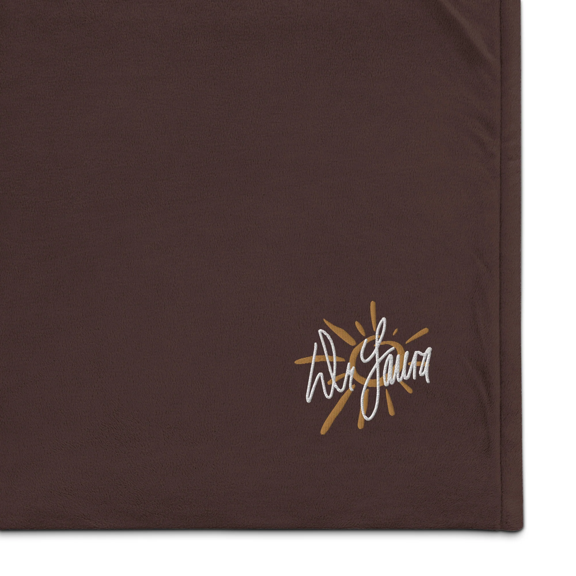 Dr. Laura: Embroidered Sherpa Blanket - Image 5