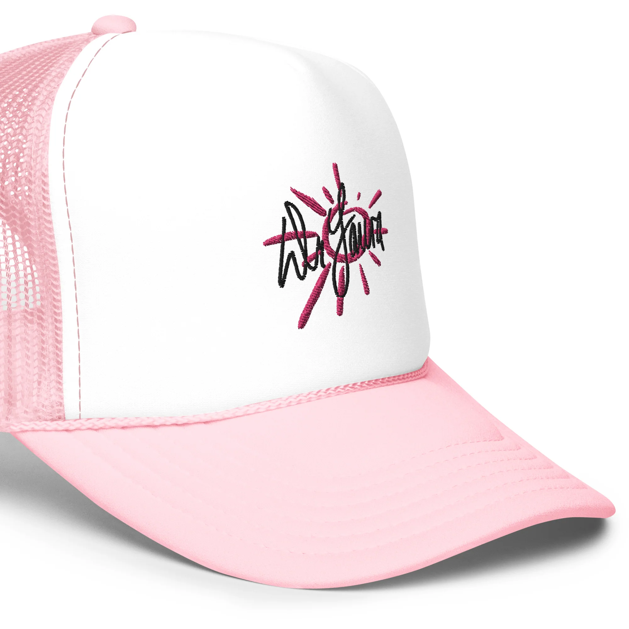 Dr. Laura: Trucker Hat (Pale Pink & White) - Image 2