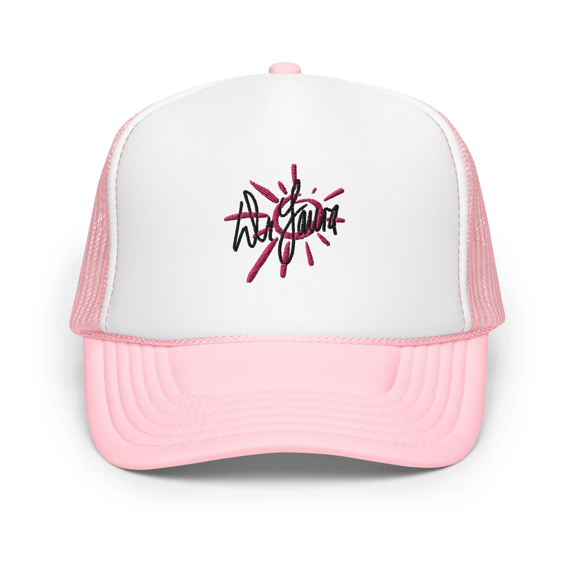 Dr. Laura: Trucker Hat (Pale Pink & White) - Image 5