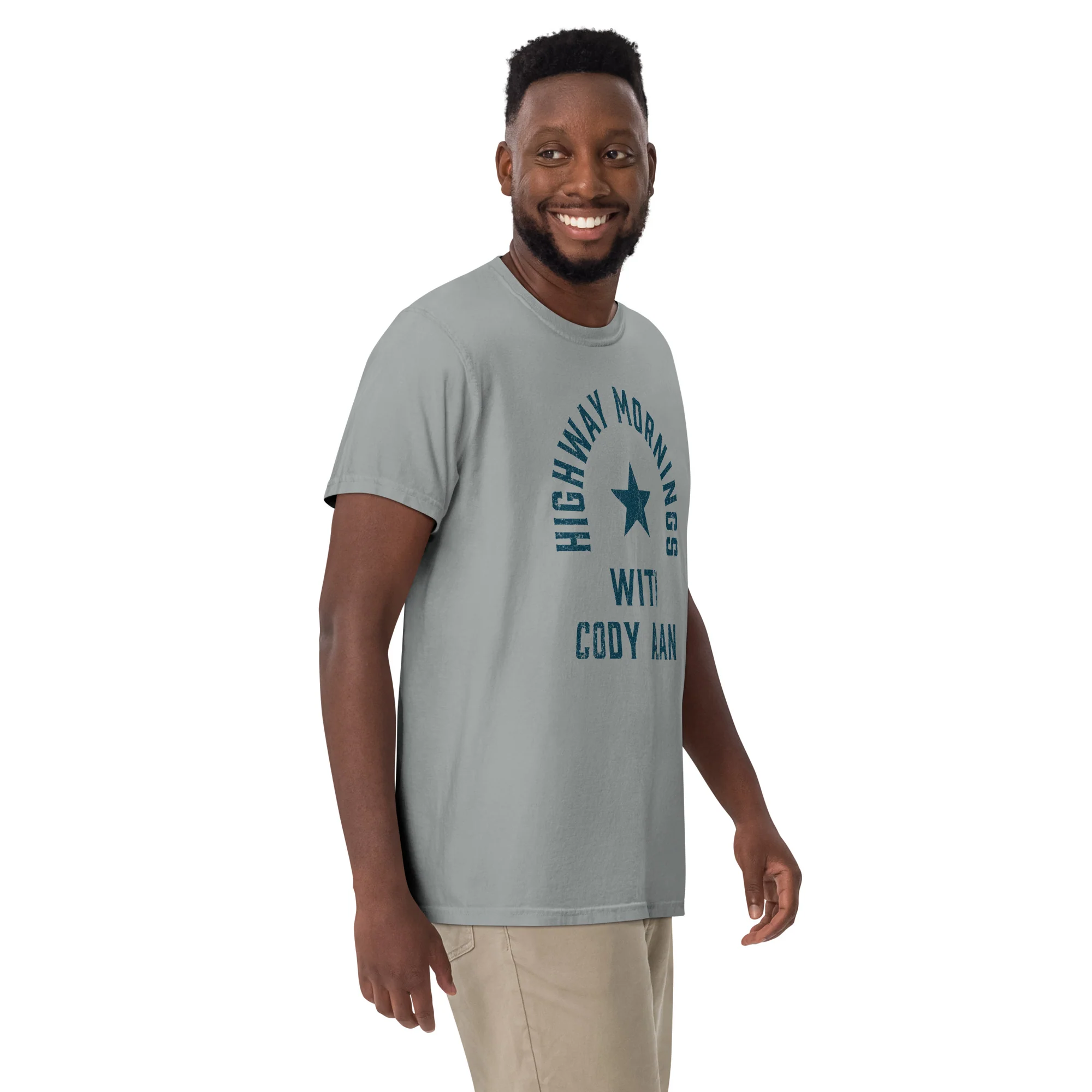 Highway Mornings with Cody Alan: Grey Heavyweight T-shirt - Image 3