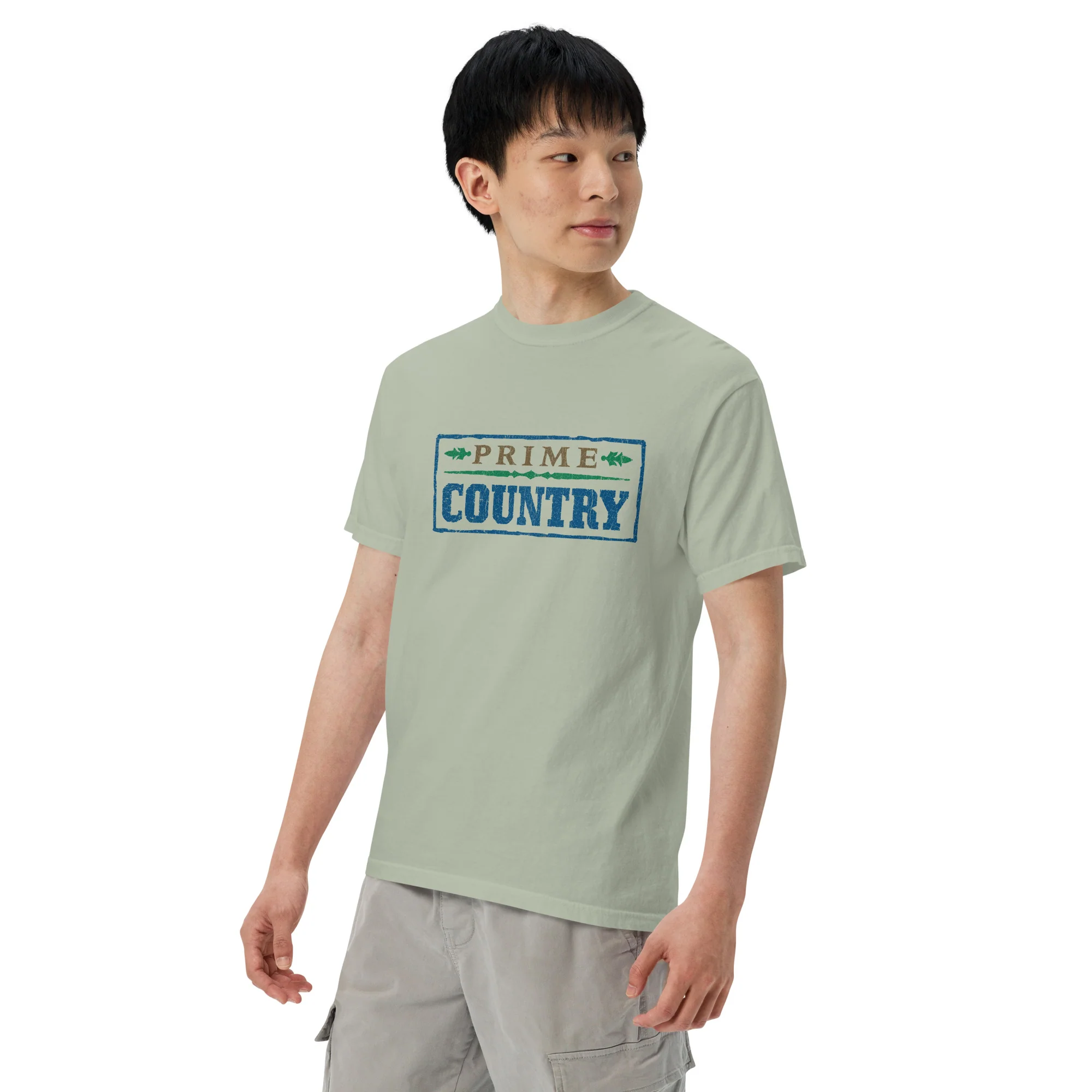 Prime Country: Green Heavyweight T-shirt - Image 3
