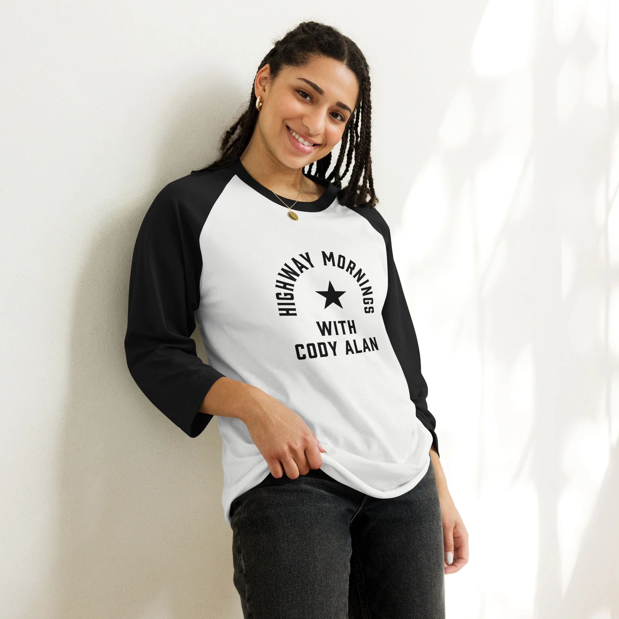 Highway Mornings with Cody Alan: Dark Star Raglan Baseball Tee - Image 3