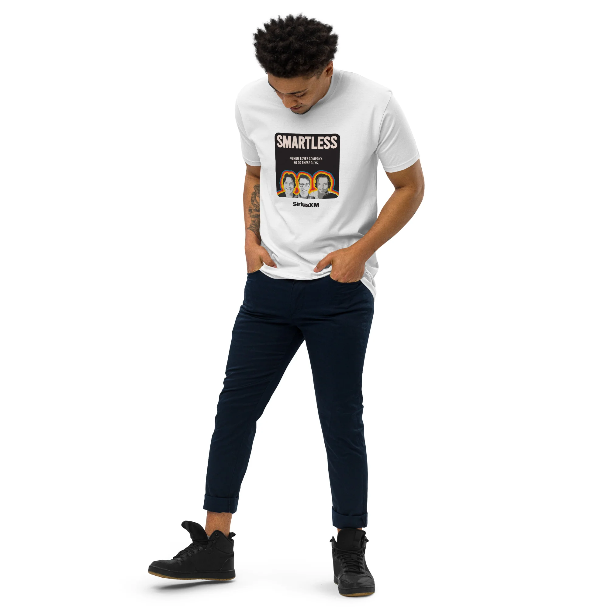 SmartLess: Genius Loves Company Logo T-shirt - Image 2