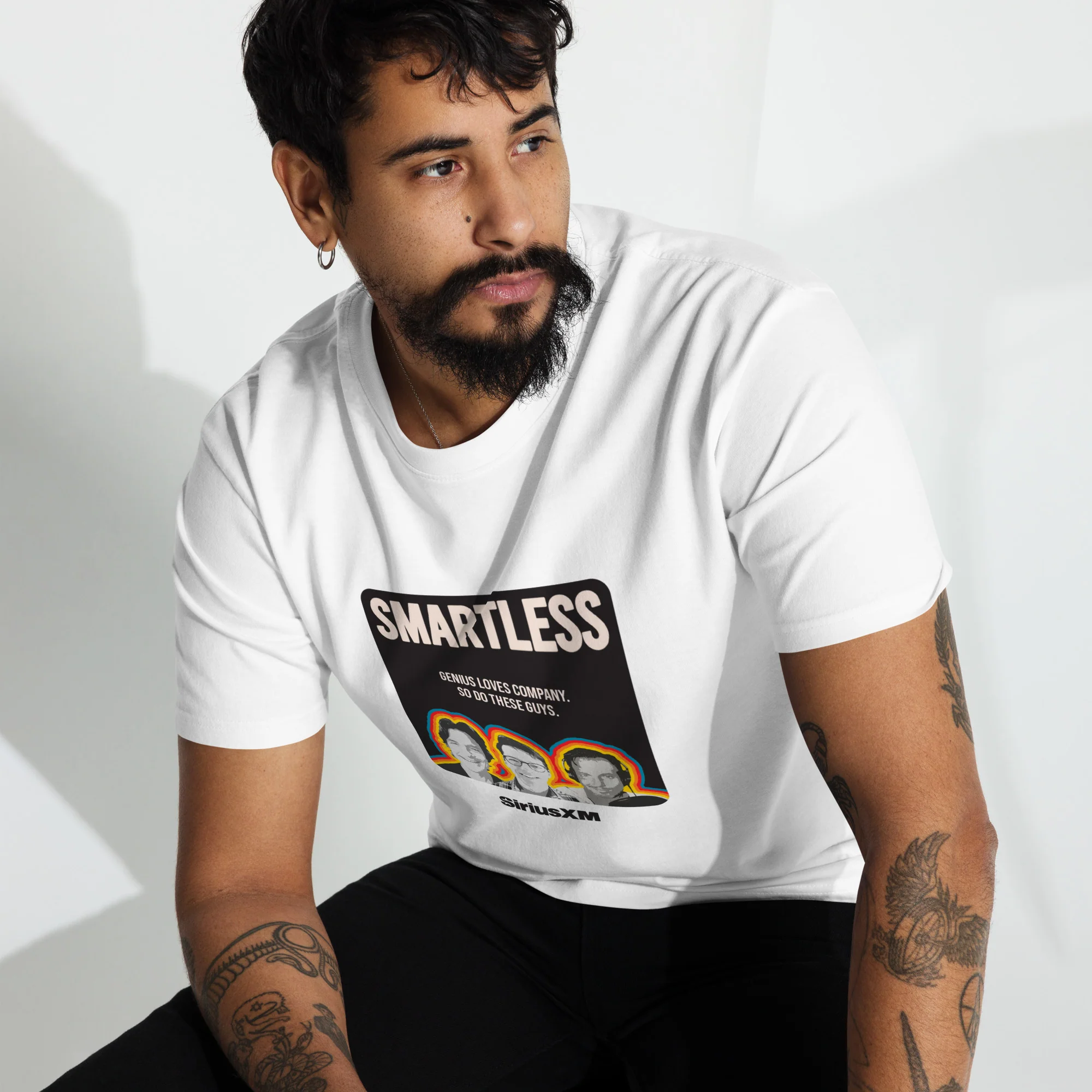 SmartLess: Genius Loves Company Logo T-shirt - Image 3