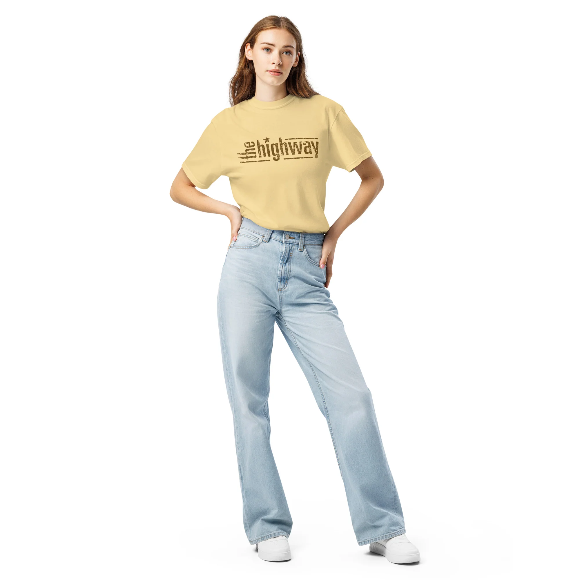 The Highway: Yellow Heavyweight T-shirt - Image 3