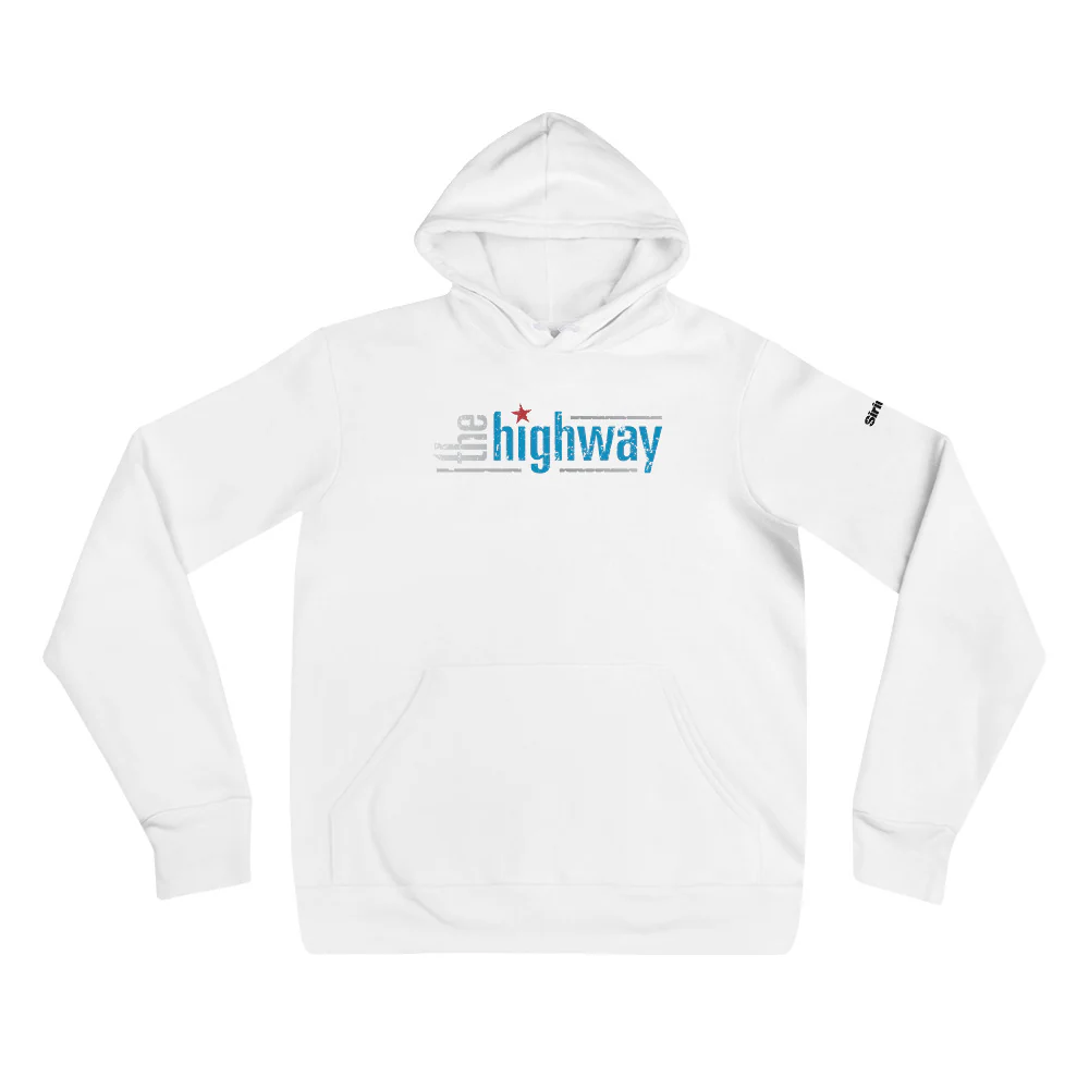 The Highway: Blue Logo Hoodie (White) - Image 2