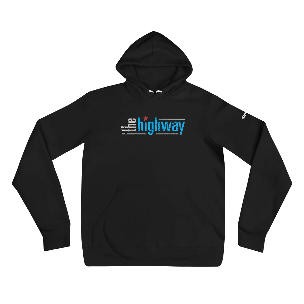 The Highway: Blue Logo Hoodie (Black) - Image 2